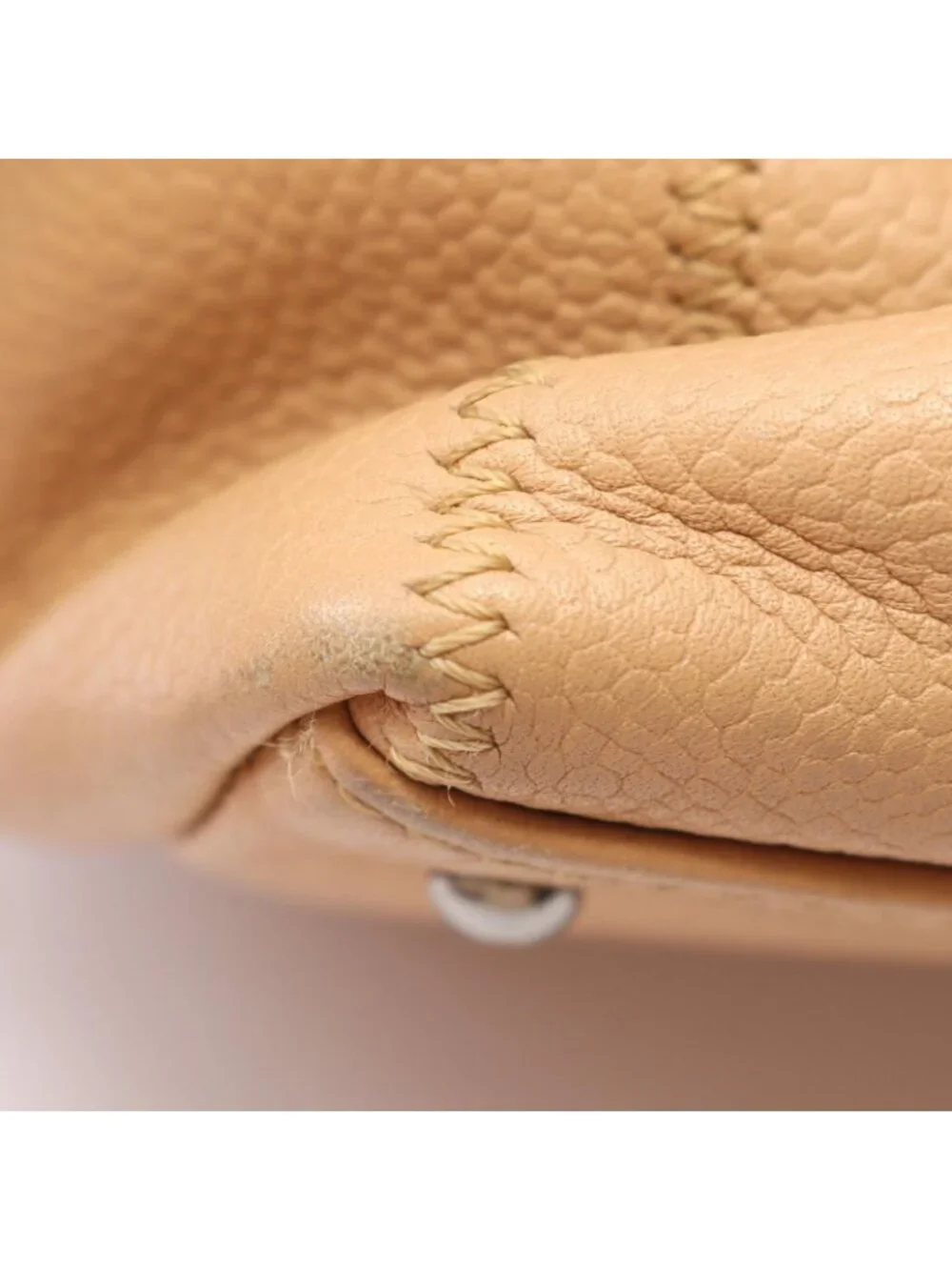 Chanel Choco Bar Beige Caviar Leather Handbag